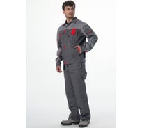 Костюм с брюками Драга-1 Факел (ткань смесовая МВО, 240) т.серый/св.серый/красный 87490703.011
