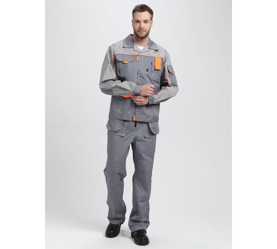 Костюм ФАКЕЛ Союз-Профессионал-2 CH МВО (тк.Смесовая,240) п/к, серый/св.серый/оранжевый 87490705.005 1