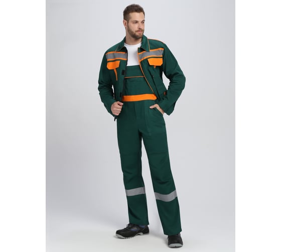 Костюм ФАКЕЛ ИТР СОП IMP (тк.Саржа,250) п/к, т.зеленый/оранжевый 87489143.013 1