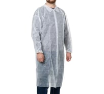 Халат одноразовый на кнопках Ecolat белый 10 шт, 25 г/м2 р-р 2XL, 6510