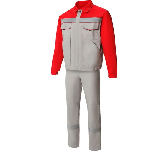 Костюм СОЮЗСПЕЦОДЕЖДА Мастер Люкс светло-серый/красный, р. 56-58/рост 182-188 2140013101061 1