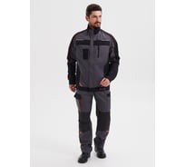 Костюм РАССО "КОСТА" куртка+брюки, цвет серый/чёрный/красный (ткань Tomboy), р 64-66/194-200 77251 (64/194)