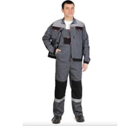 Костюм РАССО "Модуль" куртка+полукомбинезон, цвет темно-серый/черн/светло-серый, р 56-58/158-164 75842 (56/158)