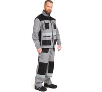 Костюм РАССО "Канзас" ткань 240 г, СОП, куртка+полукомбинезон, цвет светло-серый с черным, р.56-58/158-164 75824 (56/158)