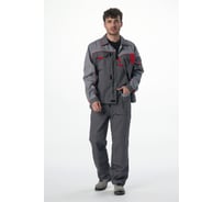 Костюм с полукомбинезоном Драга-2 Факел (ткань смесовая МВО, 240) т.серый/св.серый/красный 87490706.011