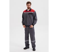 Костюм РАССО Корпус куртка+брюки, смесовая 65/35, плотность 240 г/м2, темно-серый/черный/красный, р.68-70/182-188 77218 (68/182)