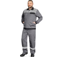 Костюм РАССО Корпус куртка+полукомбинезон, смесовая 65/35, плотность 240 г/м2, темно-серый/черный/светло-серый, р.56-58/170-176 77219 (56/170)