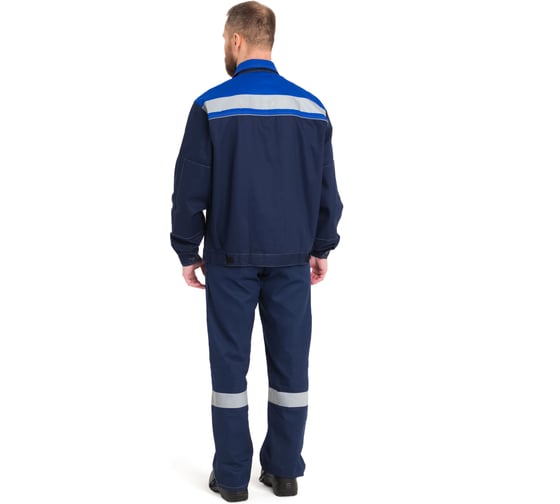 Костюм РАССО "Нова" куртка+БРЮКИ, цв. т.синий/василек, тк. 80/20 пл. 260, р.60-62/182-188 76448 (60/182)