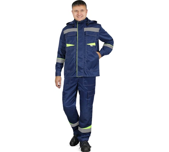 Костюм РАССО "Грань", куртка с капюшоном+п/к, цв. СИНИЙ, р.64-66/182-188 76874 (64/182) 1