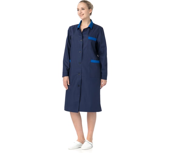 Халат рабочий женский ИВАРУС "ИТР" (синий), размер 60-62, рост 170-176 262 (60/170) 1