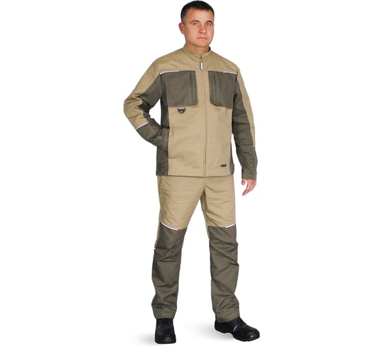 Костюм РАССО "ДРИМ" куртка+брюки, цвет бежевый/олива, р 56-58/158-164 76972 (56/158) 1