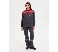 Костюм женский РАССО "Нова" КУРТКА+БРЮКИ, цв. т.сер/красн, р.44-46/170-176 77321 (44/170)