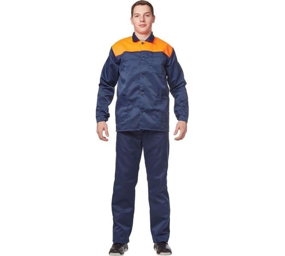 Мужской летний костюм ООО Комус л16-КПК синий/оранжевый, р.64-66, рост 170-176 829854 1