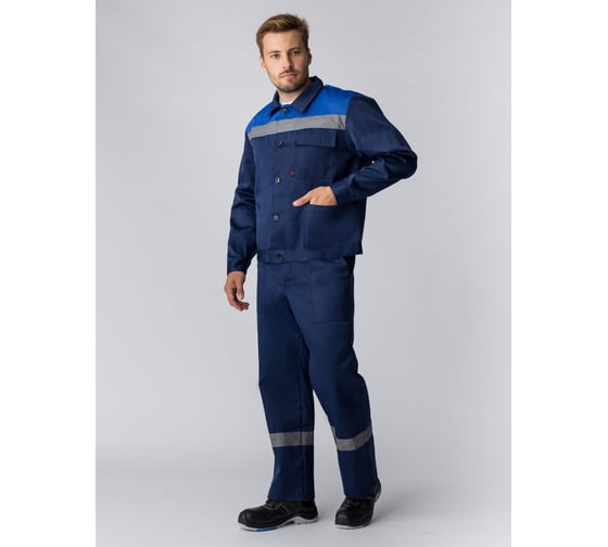 Костюм ФАКЕЛ Труженик-2 СОП ткань cмесовая, 210 п/к, темно-синий/васильковый 87467960 87467960.005