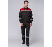 Костюм Лигор-2 СОП, ткань Смесовая, 210, полукомбинезон, черный/красный Факел 87474771.015