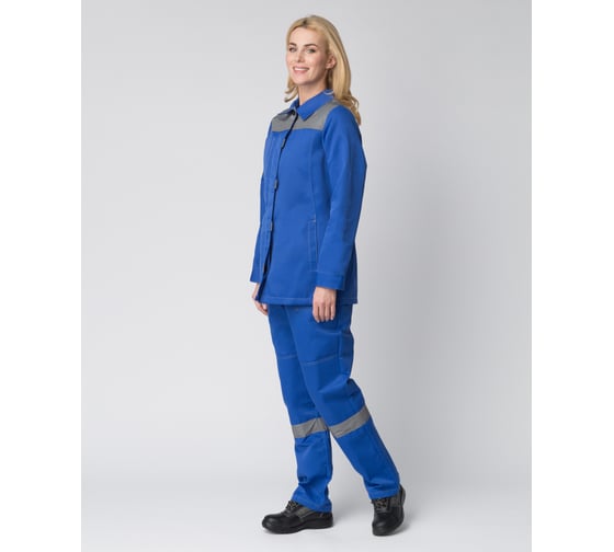 Костюм женский ФАКЕЛ Весна-1 СОП NEW ткань cмесовая, 210 брюки, васильковый/серый арт. 87471191 54921000 87471191.001