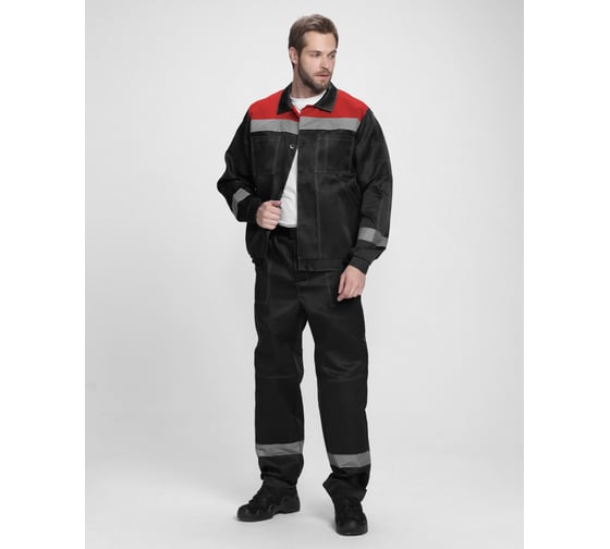 Костюм ФАКЕЛ Легион-1 СОП ткань cмесовая, 210 брюки, черный/красный 87490676 87490676.023