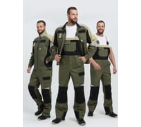 Костюм с полукомбинезоном Факел Вектрон-2 (ткань смесовая, МВО, 240) хаки/черный/бежевый 87495135.011
