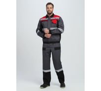 Костюм с полукомбинезоном Факел Вивантек-2 СОП У. (ткань смесовая, 240) т.серый/черный/красный 87489288.007