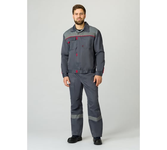 Костюм ФАКЕЛ Фаворит-1 СОП ткань cмесовая, 210 брюки, темно-серый/серый 87478983 87478983.024 1