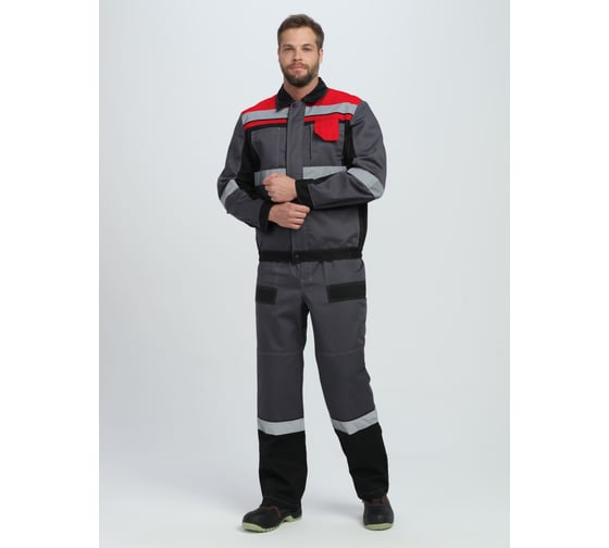 Костюм ФАКЕЛ Виват-2 Премиум IMP ткань cмесовая, 240 п/к, темно-серый/черный/красный 87489288 87489288.017 1