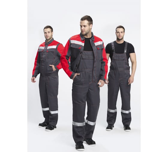 Костюм ФАКЕЛ Сфера-2 СОП CH ткань cмесовая, 210 п/к, темно-серый/красный 87490283 87490283.004 1