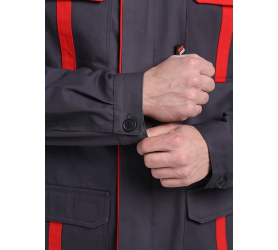 Костюм ФАКЕЛ ИТР СОП UZ ткань саржа, 250 брюки, темно-серый/красный 87489235 87489235.012