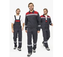 Костюм с полукомбинезоном Факел Лигор-2 Премиум (ткань смесовая, 240) т.серый/красный 87489274.008