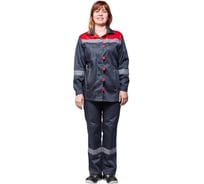 Женский костюм ООО Комус л20-КБР, серый/красный, р.60-62, рост 170-176 829841