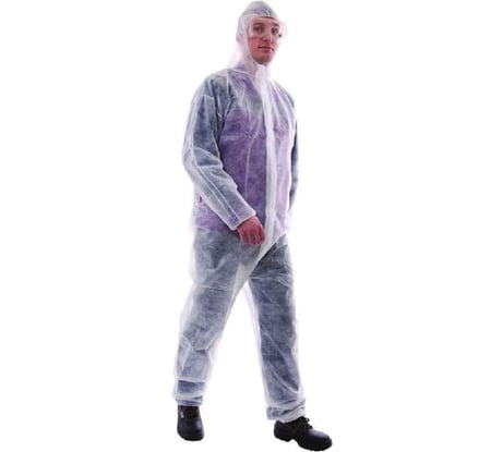 Одноразовый комбинезон ООО Комус Каспер, белый, 30 г/м2, р-р.XXL 1347599