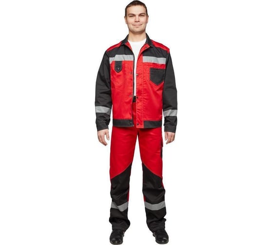 Мужской костюм ООО Комус л21-КБР красный/черный, р.60-62, рост 170-176 816149 1