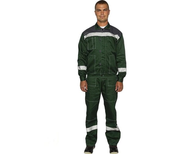 Мужской летний костюм ООО Комус л20-КБР зеленый/серый, размер 44-46, рост 182-188 1242592 1