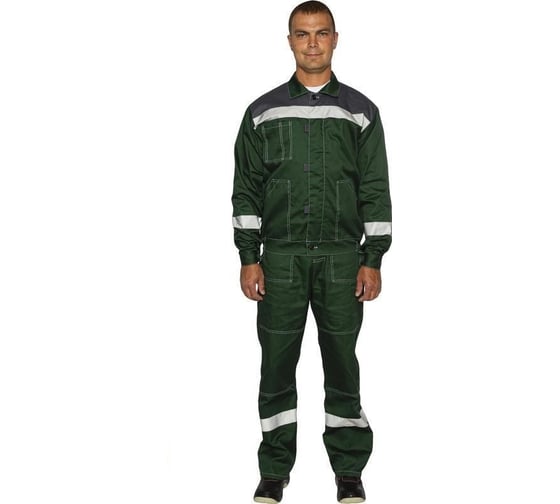 Мужской летний костюм ООО Комус л20-КБР зеленый/серый, размер 56-58, рост 182-188 1242595 1