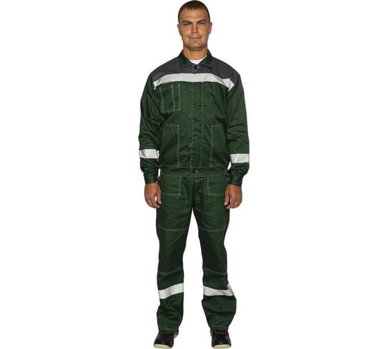 Мужской летний костюм ООО Комус л20-КПК зеленый/серый, размер 64-66, рост 170-176 1242608 1