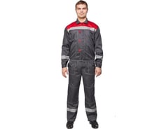 Мужской летний костюм ООО Комус л20-КПК серый/красный размер 52-54, рост 170-176 829805