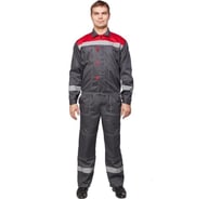 Мужской летний костюм ООО Комус л20-КПК серый/красный размер 60-62, рост 182-188 829813