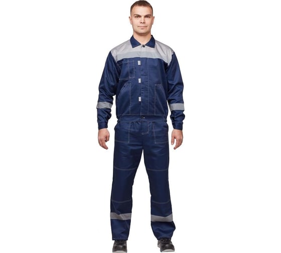 Мужской летний костюм ООО Комус л20-КПК синий/красный, размер 60-62, рост 158-164 1021448 1