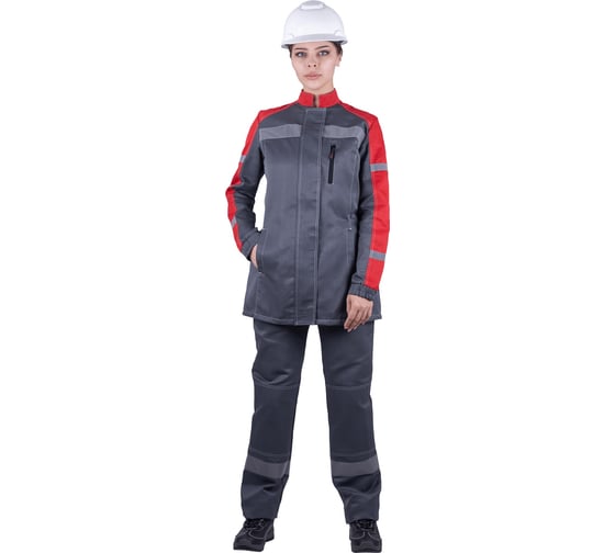 Летний женский костюм ГК Спецобъединение РОУД серый/красный Кос 790/120/158 1