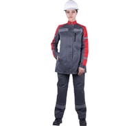 Летний женский костюм ГК Спецобъединение РОУД серый/красный Кос 790/104/170
