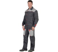 Костюм летний СИРИУС "ФАВОРИТ"-К, куртка, п/комб. тёмно-серый с серым тк.Орион р.120-124/170-176 (ЧЗ) 87391-к