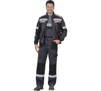 Костюм мужской СИРИУС "Полином"-Ф куртка короткая, п/к., темно-серый со св.сер,черн,крас, и СОП 50мм.р.104-108/170-176 (ЧЗ) 100054-ф