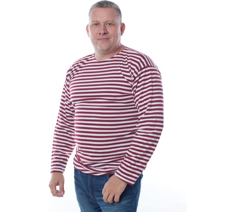 Тельняшка с длинным рукавом БЕРТА 100% хлопок, краповая полоса 701к-52-54