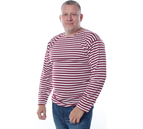 Тельняшка с длинным рукавом БЕРТА 100% хлопок, краповая полоса 701к-48-50