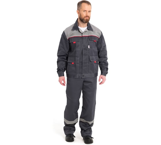 Костюм РАССО "Нова" КУРТКА+БРЮКИ, цв. т. серый/св. сер., р.68-70/170-176 02219 (68/170) 1