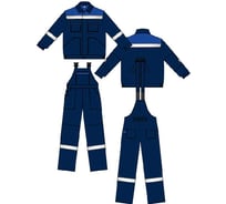 Костюм URSUS ЛЕГИОН куртка/полукомбинезон, цвет: т.синий/василек, ткань: ТВИЛ-250 КОС817-т.синий/василек; 48-50, 182-188 КОС817-т.синий/василек/48-50, 182-188