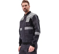 Летний мужской костюм "Виватный" с полукомбинезоном URSUS т.серый/чёрный/св.серый КОС449-312; 60-62, 182-188