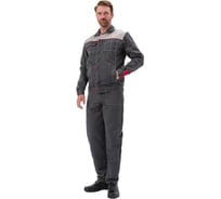 Костюм мужской URSUS Фаворит летний с п/к серый со светло-серым ткань:ТВИЛ-250 КОС105-т.серый/св.серый/красный; 60-62, 170-176 КОС105-т.серый/св.серый/красный/60-62, 170-176