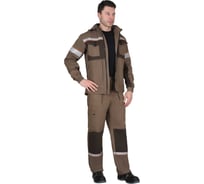 Костюм мужской Сириус "РОДОС" куртка,брюки(св.-коричневый с т.-коричневым)тк.Родос р. 96-100/170-176 (ЧЗ) 50828