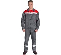 Костюм ФОРМГОСТ "Эксперт-2" с полукомбинезоном, темно-серый + красный (СМ), 56-58 (182-188) 4620241944787