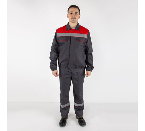 Костюм MILL ПРОФИ серый/красный куртка, брюки 52-54/170-176 4660319474341